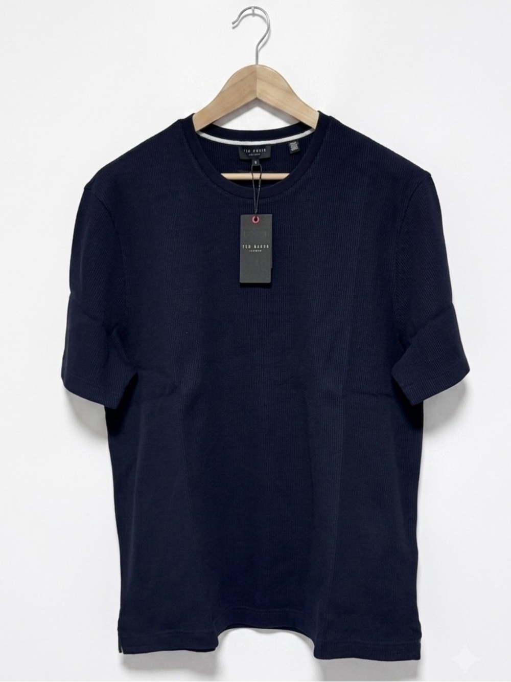 NWT Ted Baker Size 5 XL Navy Waffle Knit T-Shirt